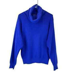 VTG Angora Lambswool Blend I.B. DIFFUSION Fuzzy Soft Sweater Bright Blue S / M